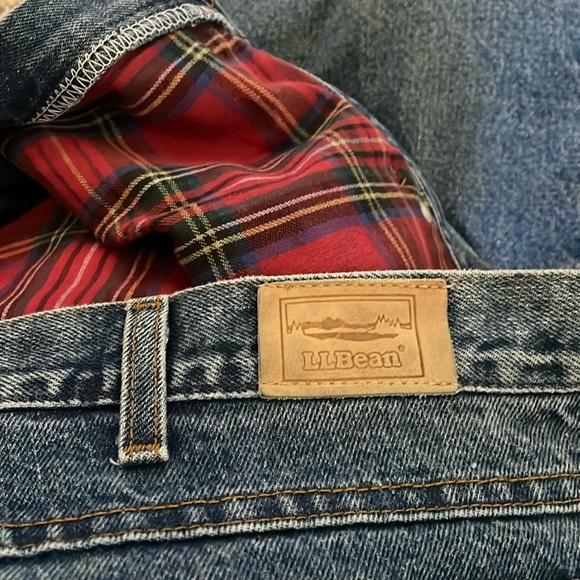 L.L. Bean Other - LLBean men’s flannel lined jeans. 42x30. Classic tartan plaid. See wear at cuff.